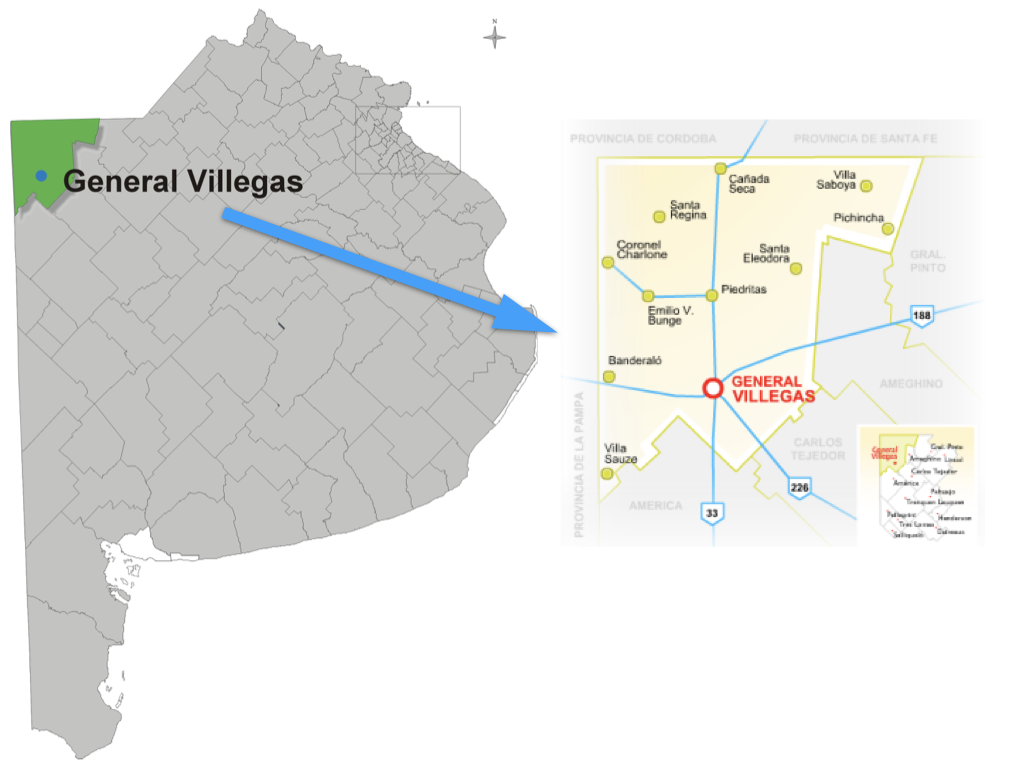 Ubicación del Partido de General Villegas y localidades